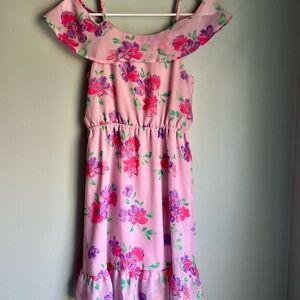 Floral Pink Kids Dress Size 10/12